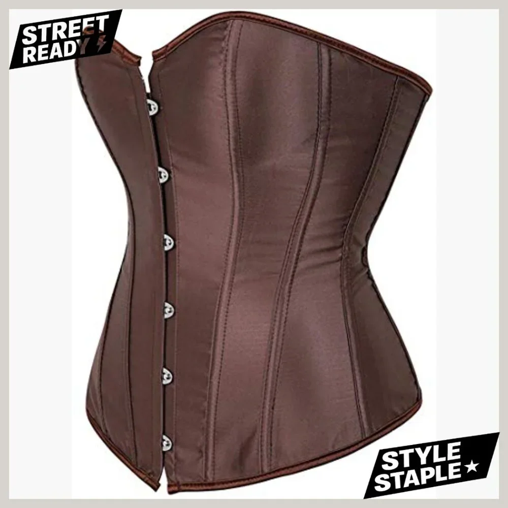 Medium Overbust Corset Bodysuit with Lace Up Back Plastic Boning - Picture 3 of 5
